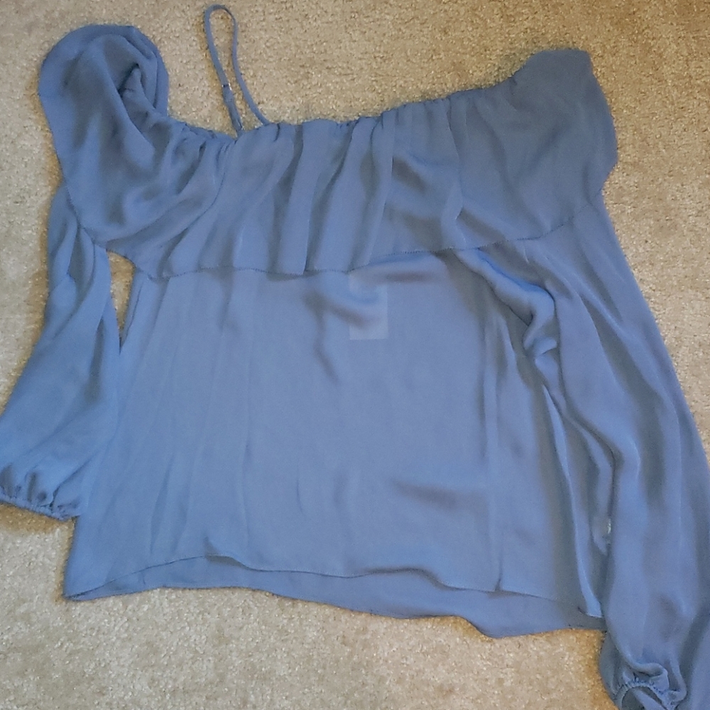 Parker blue one shoulder blouse - Picture 5 of 8